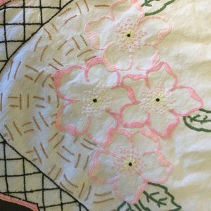 Vintage embroidered 100% cotton table clothe